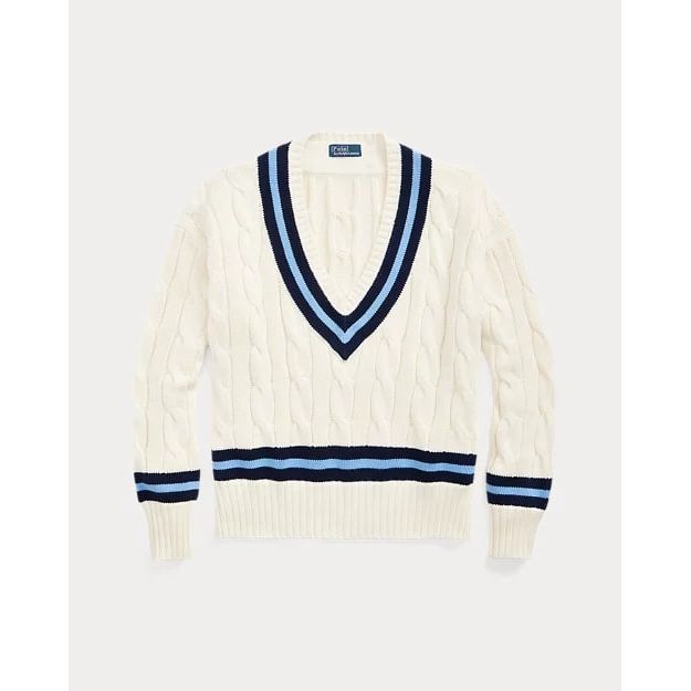 RALPH LAUREN Cable-Knit Cotton Cricket Jumper