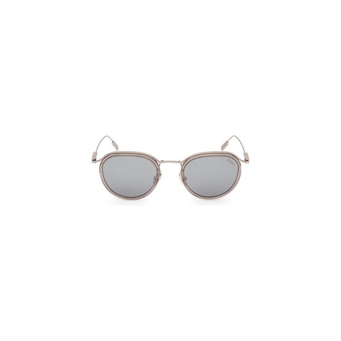 ZEGNA TRANSPARENT OYSTER ACETATE AND METAL SUNGLASSES