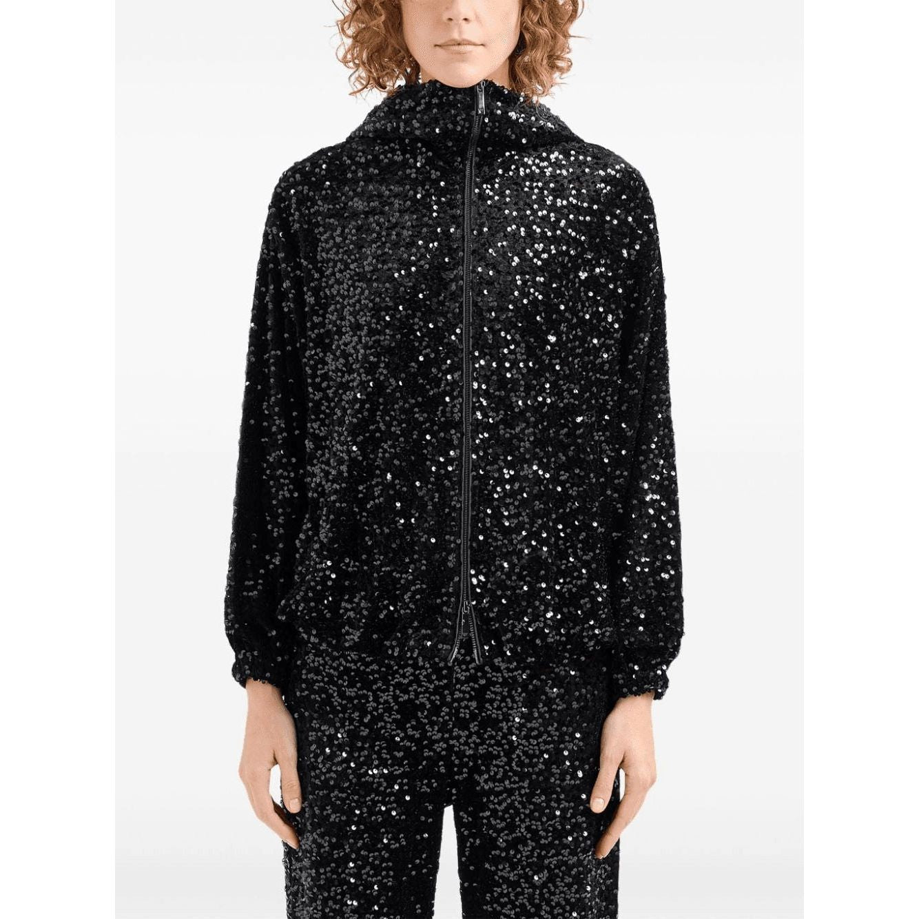 EMPORIO ARMANI sequin-embellished bomber jacket