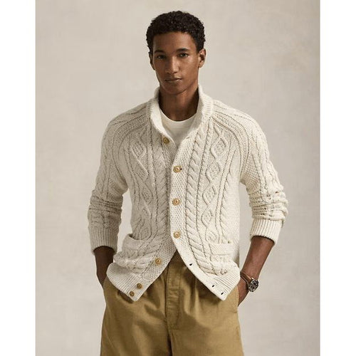 Load image into Gallery viewer, RALPH LAUREN Aran-Knit Marled Cotton Cardigan
