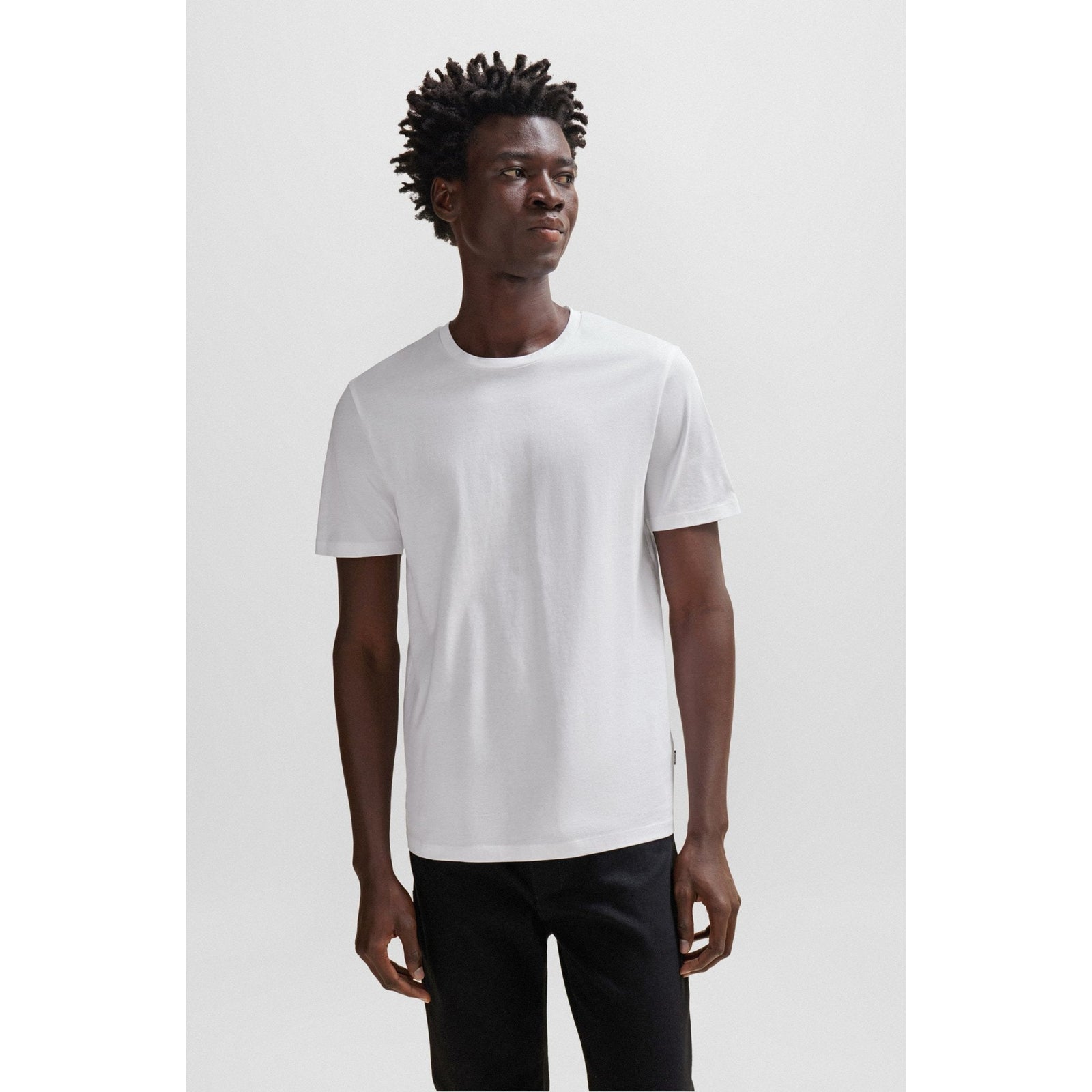 BOSS SLIM-FIT SHORT-SLEEVED T-SHIRT IN MERCERIZED COTTON