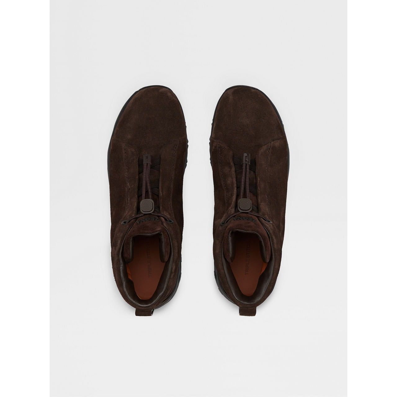 ZEGNA BROWN SUEDE TRIPLE STITCH™ VETTA SNEAKERS