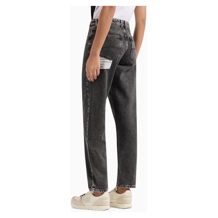 EMPORIO ARMANI J90 MID-RISE RELAXED-LEG JEANS IN A VINTAGE-LOOK DENIM WITH DECORATIVE PRINTS - Yooto