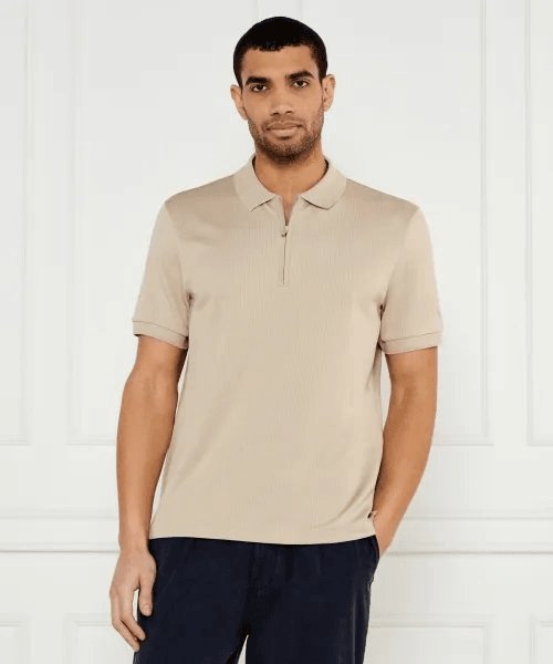 BOSS Polo shirt with seersucker structure