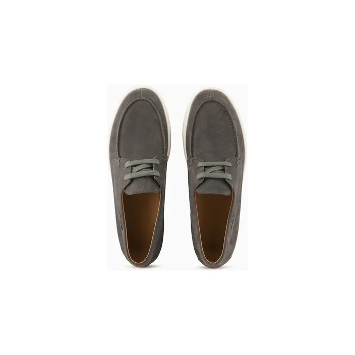 EMPORIO ARMANI CRUST LEATHER BOAT SHOES - Yooto
