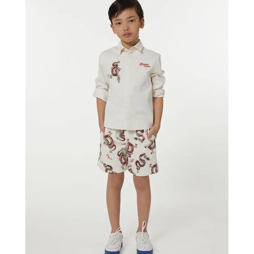 KENZO KIDS YEAR OF THE DRAGON' EMBROIDERED COTTON SHIRT - Yooto