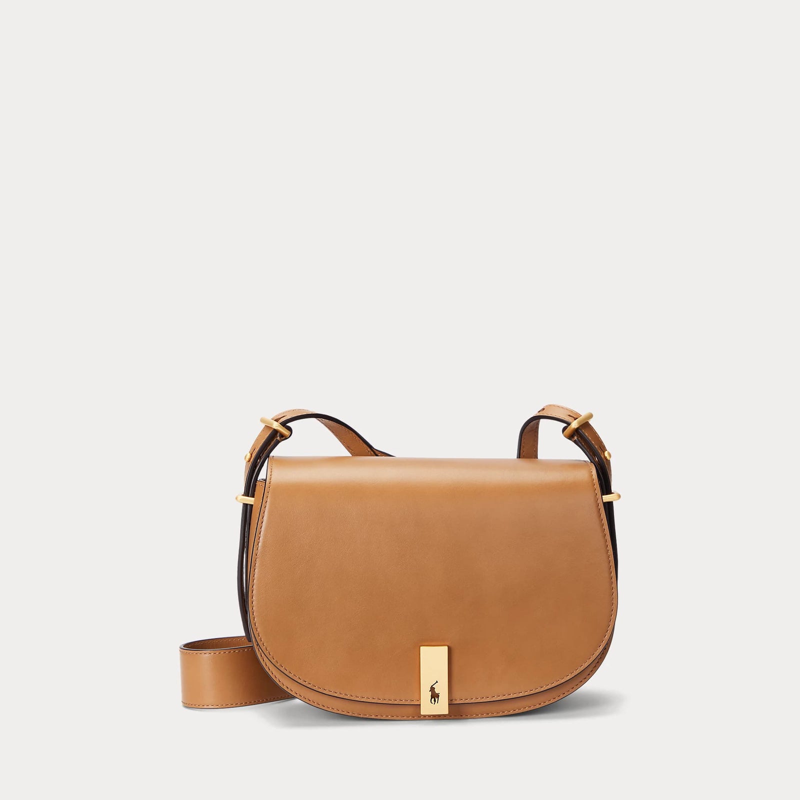 RALPH LAUREN Polo ID Leather Saddle Bag