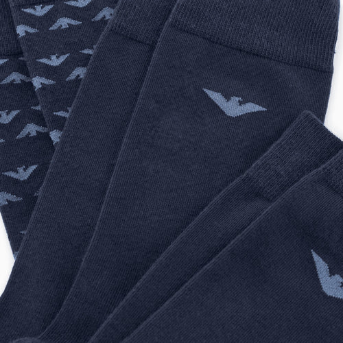 Load image into Gallery viewer, EMPORIO ARMANI Three-pack of socks with jacquard eagle pattern
