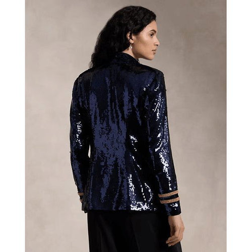 Load image into Gallery viewer, RALPH LAUREN Sequinned Stand-Collar Blazer
