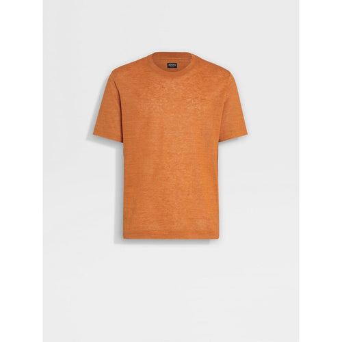 Load image into Gallery viewer, ZEGNA BRIGHT ORANGE LINEN T-SHIRT
