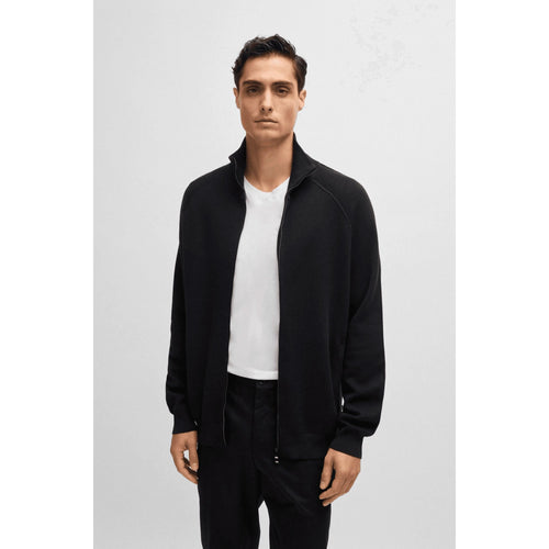 Load image into Gallery viewer, BOSS Zip-up cardigan in cotton and virgin wool
