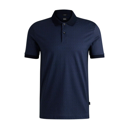 Load image into Gallery viewer, BOSS MERCERIZED-COTTON POLO SHIRT WITH TWO-TONE MONOGRAM PRINT
