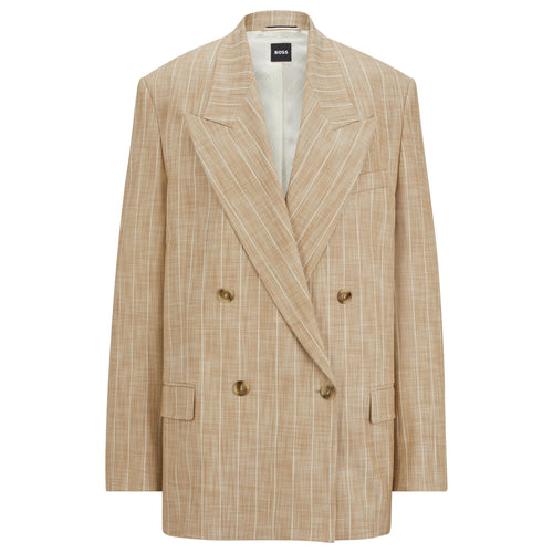 Load image into Gallery viewer, BOSS DOUBLE-BREASTED JACKET IN PINSTRIPED STRETCH FABRIC - Yooto
