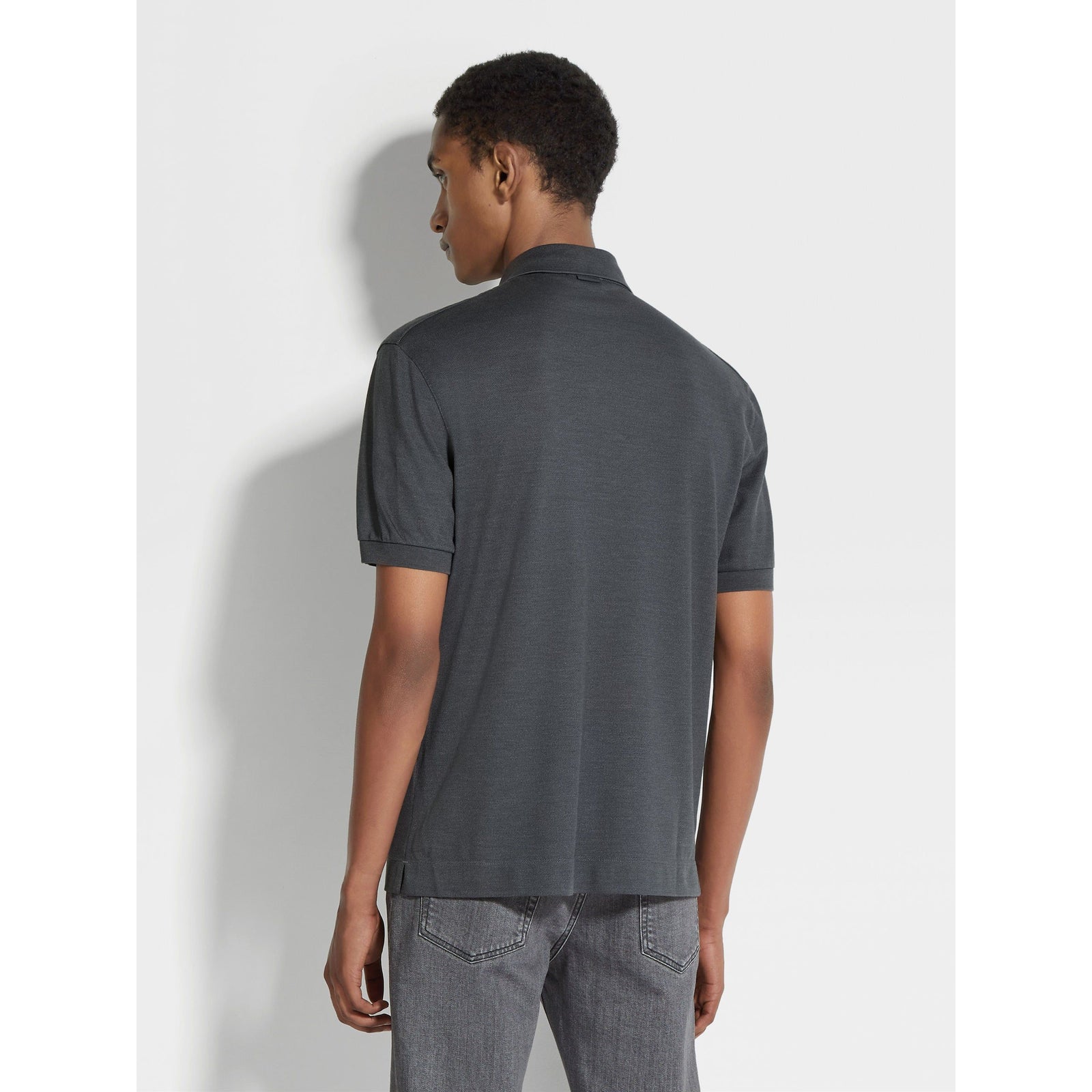 ZEGNA COTTON AND SILK POLO SHIRT