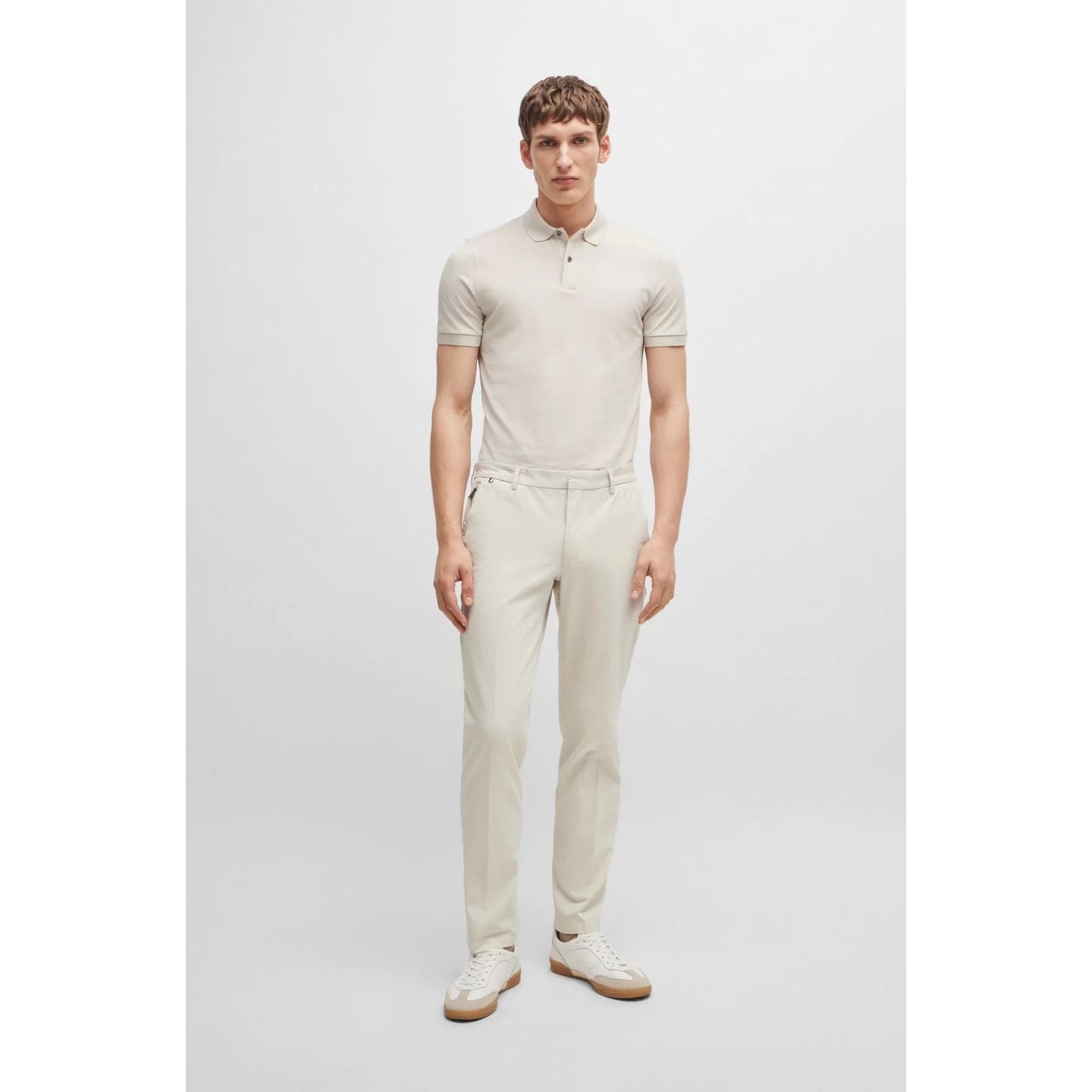 BOSS SLIM-FIT TROUSERS IN COTTON