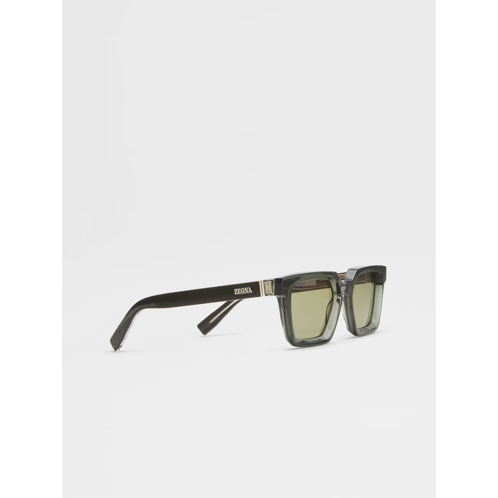 ZEGNA TRANSPARENT GREY ACETATE SUNGLASSES