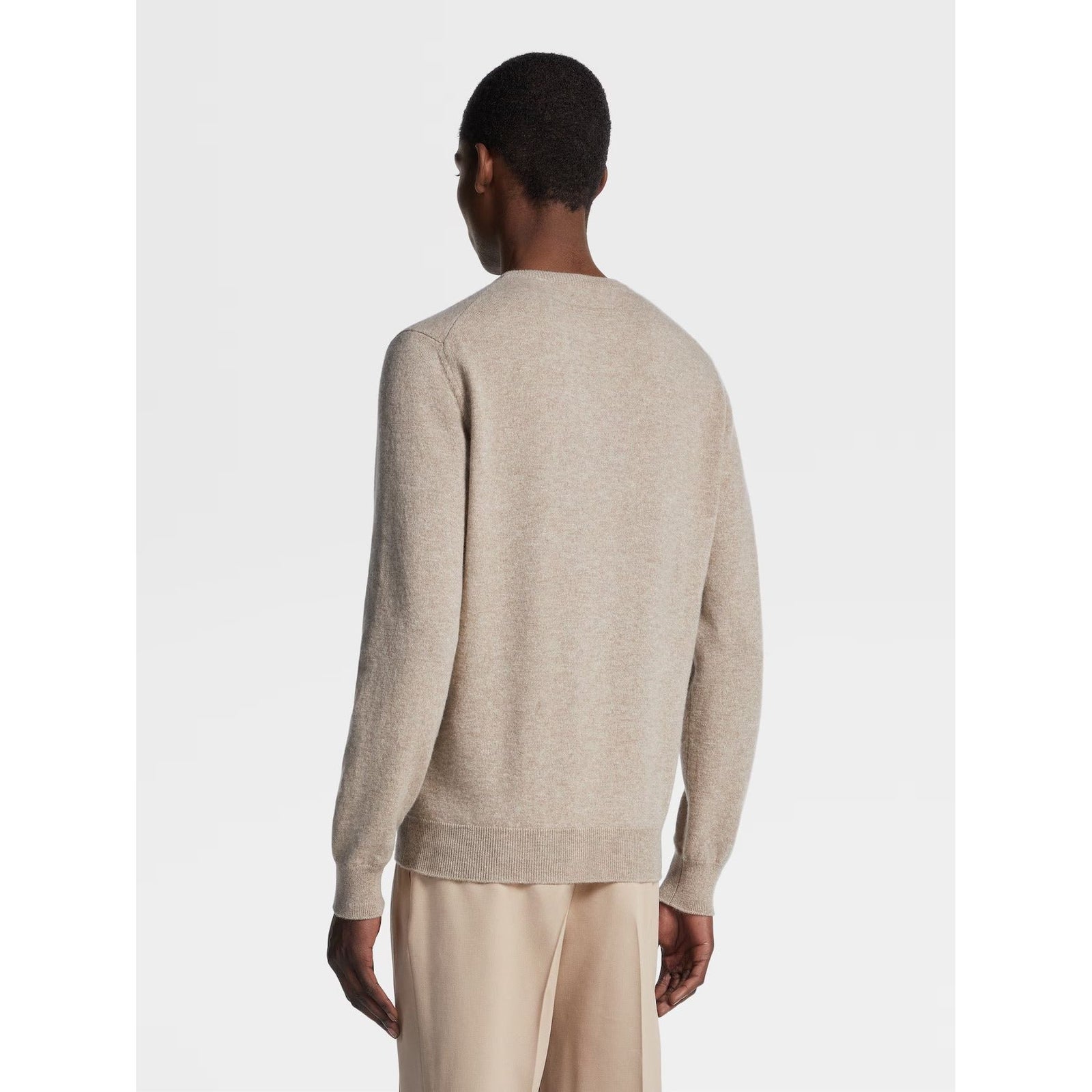 ZEGNA Light Taupe Oasi Cashmere Crewneck