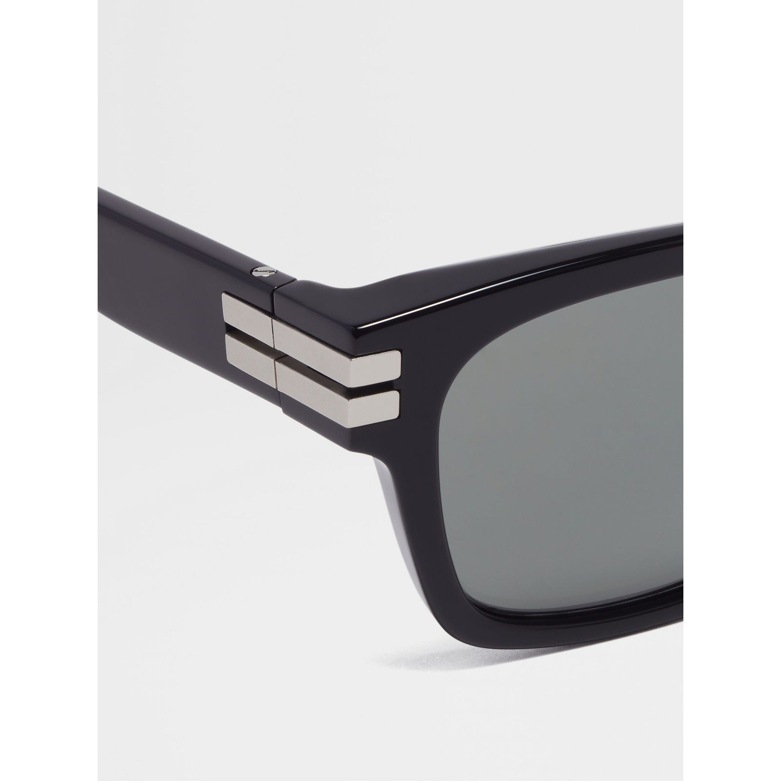 ZEGNA BLACK ACETATE SUNGLASSES