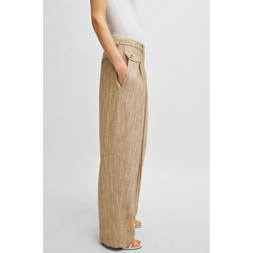 Load image into Gallery viewer, BOSS RELAXED-FIT TROUSERS WITH PINSTRIPE IN A STRETCH BLEND - Yooto
