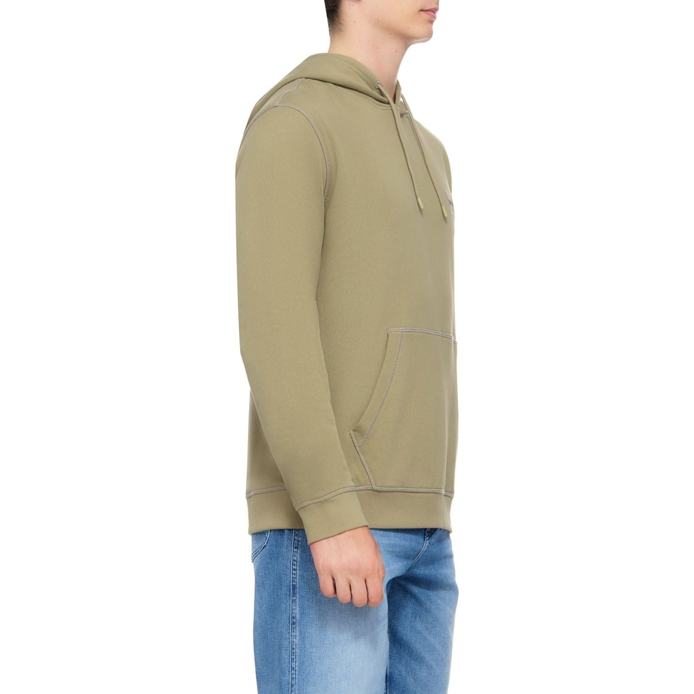 BOSS NATURAL COTTON HOODIE WITH CHEST PATCH - Yooto