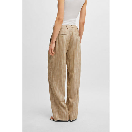 Load image into Gallery viewer, BOSS RELAXED-FIT TROUSERS WITH PINSTRIPE IN A STRETCH BLEND - Yooto
