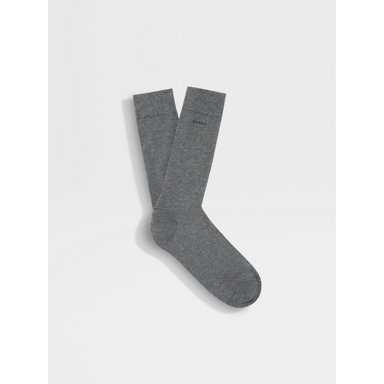 ZEGNA GREY COTTON BLEND SOCKS