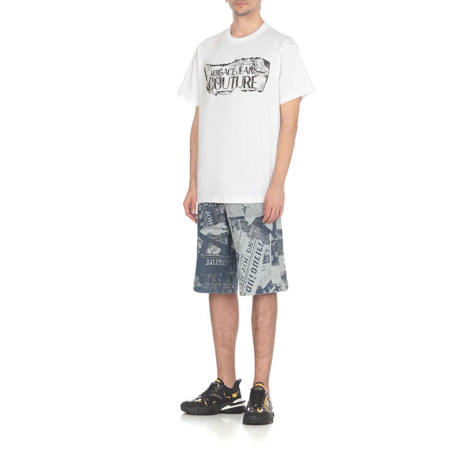 VERSACE JEANS COUTURE T-SHIRT WITH PATCH LOGO - Yooto