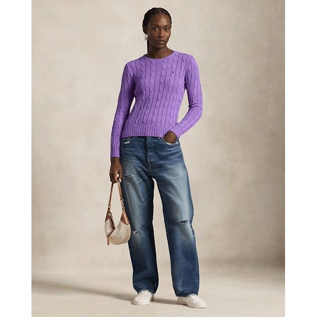 RALPH LAUREN Cable-Knit Cotton Crewneck Jumper