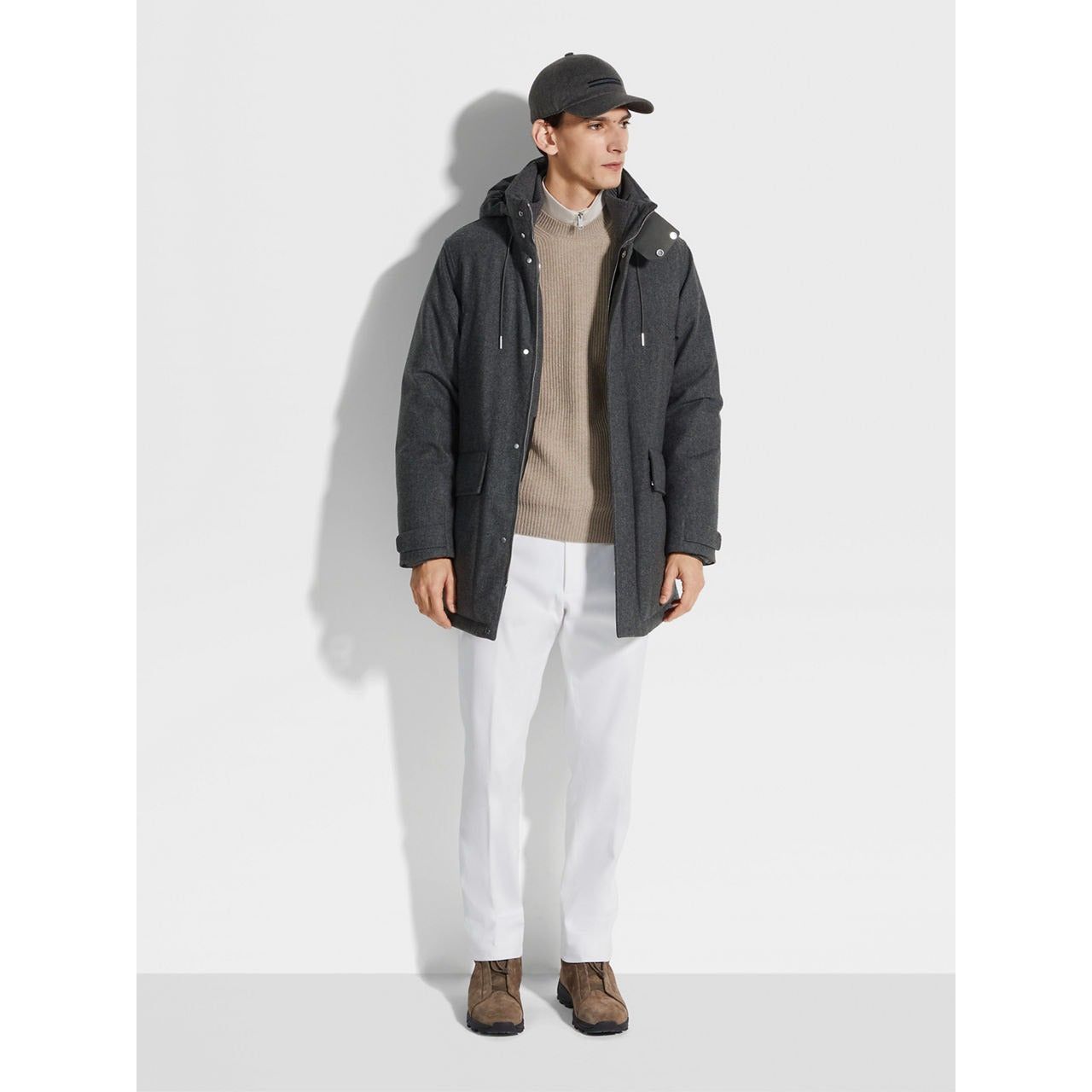 ZEGNA TECHNICAL MERINO WOOL PARKA