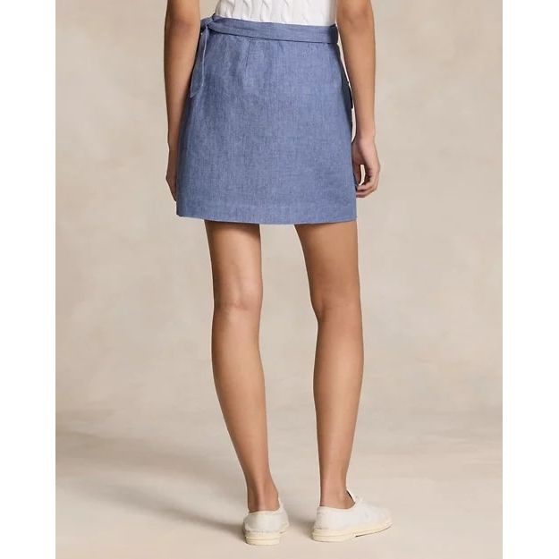 POLO RALPH LAUREN CARGO LINEN WRAP SKIRT - Yooto