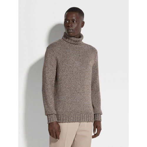 Load image into Gallery viewer, ZEGNA DARK FOLIAGE AND TAUPE OASI CASHMERE TURTLENECK
