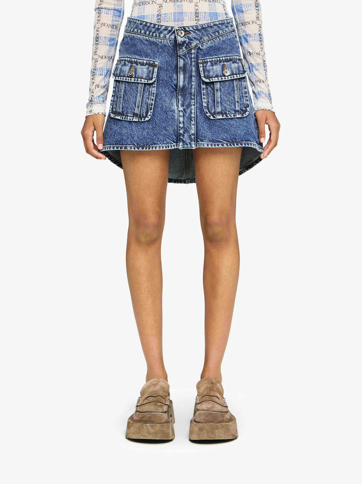 JW Anderson CURVED PATCH POCKET MINI SKIRT