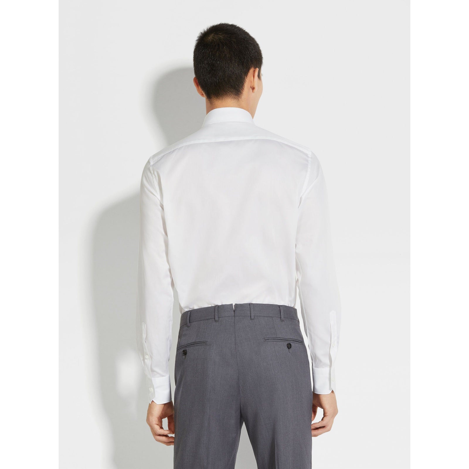 ZEGNA WHITE 100FILI COTTON SHIRT