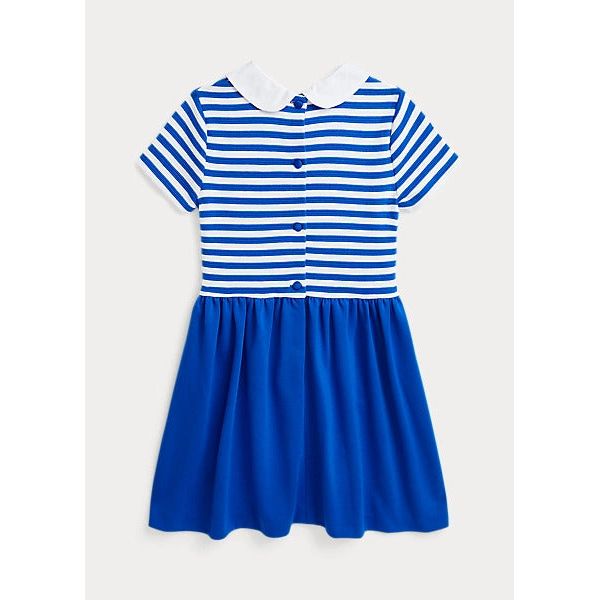 POLO RALPH LAUREN STRIPED OTTOMAN PONTE DRESS - Yooto