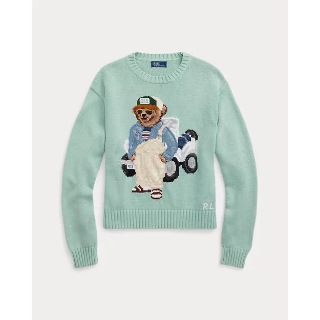 POLO RALPH LAUREN POLO BEAR COTTON CREWNECK JUMPER - Yooto