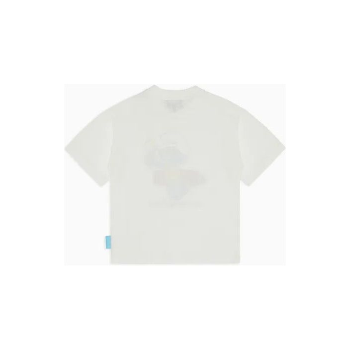 EMPORIO ARMANI KIDS ASV ORGANIC JERSEY T-SHIRT WITH THE SMURFS PRINT