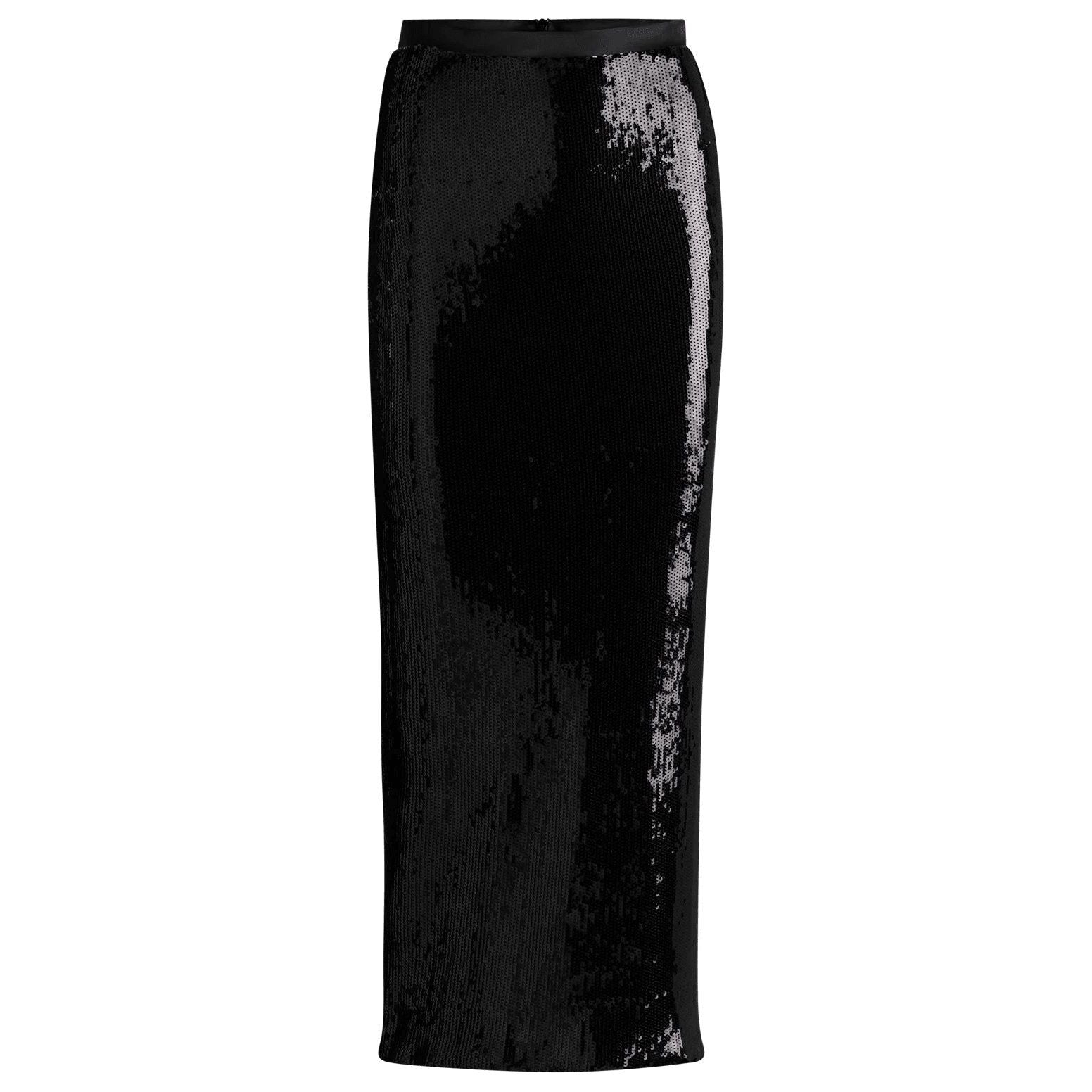 BOSS RELAXED-FIT MAXI SKIRT WITH SEQUIN EMBELLISHMENTS