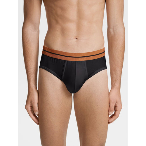 Load image into Gallery viewer, ZEGNA Black Stretch Cotton Midi Briefs
