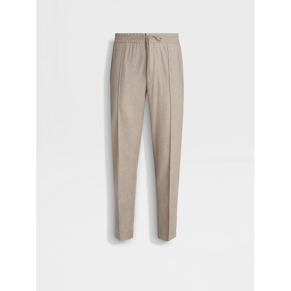 ZEGNA LIGHT TAUPE 15MILMIL15 WOOL JOGGERS