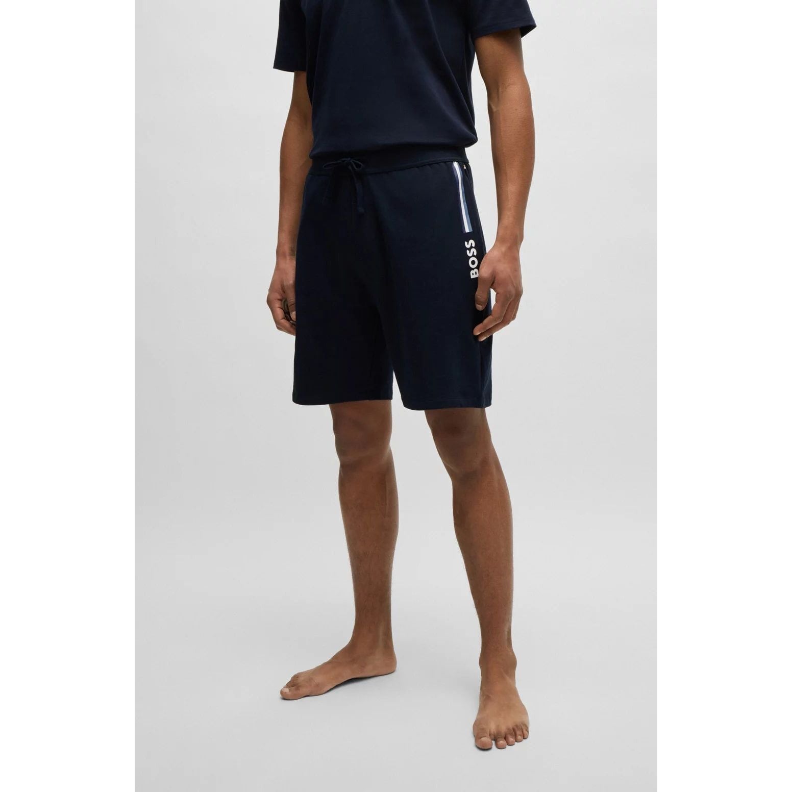 BOSS REGULAR-RISE SHORTS IN FRENCH TERRY WITH LOGO DETAIL