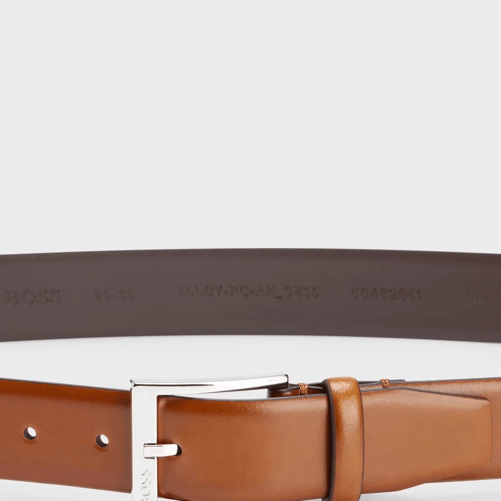 BOSS Italian-made belt with branded buckle