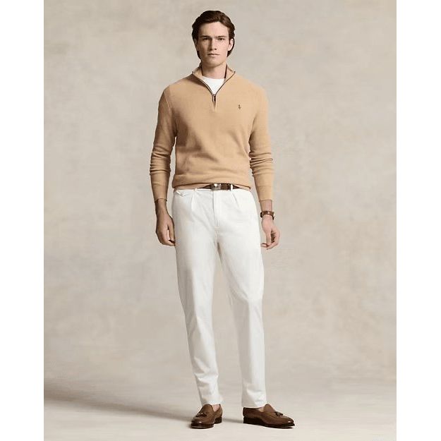 RALPH LAUREN Mesh-Knit Cotton Quarter-Zip Jumper