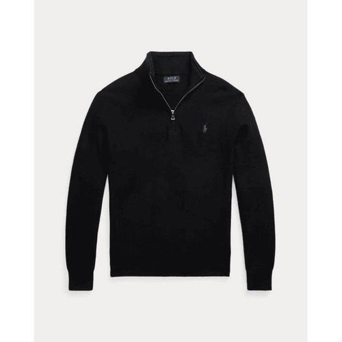 Load image into Gallery viewer, RALPH LAUREN Mesh-Knit Cotton Quarter-Zip Jumper
