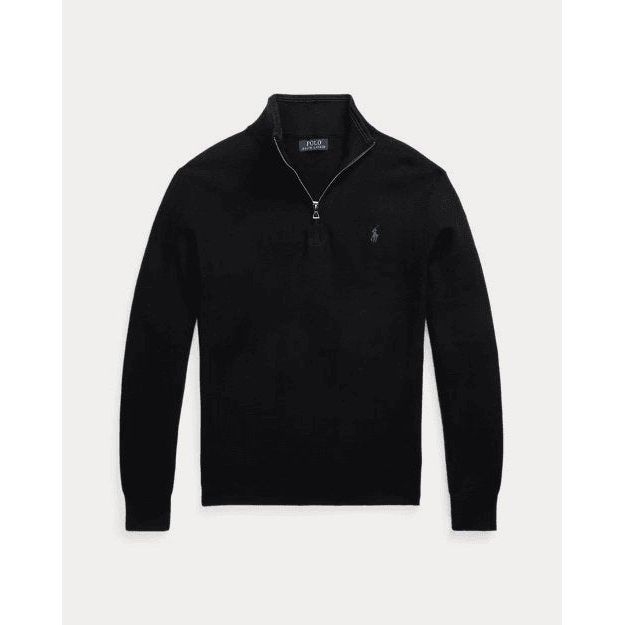 RALPH LAUREN Mesh-Knit Cotton Quarter-Zip Jumper