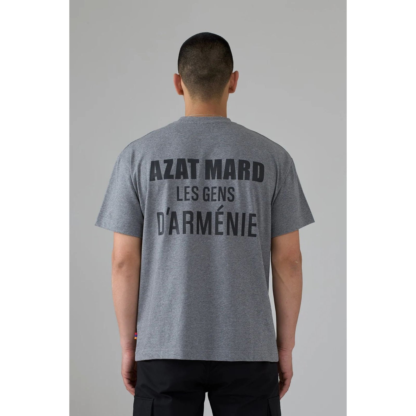 AZAT MARD LES GENS GREY MARL/BLACK T-SHIRT