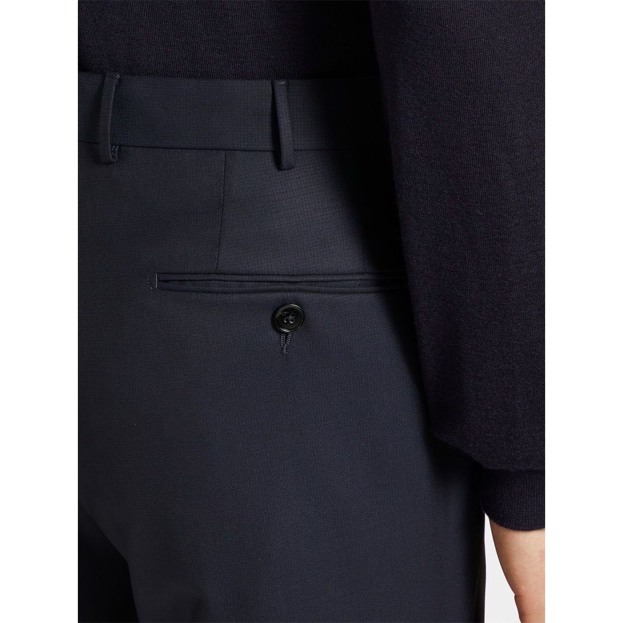 ZEGNA NAVY BLUE 15MILMIL15 WOOL PANTS