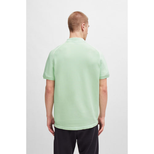 Load image into Gallery viewer, BOSS SHORT-SLEEVED POLO-STYLE SWEATER WITH ZIP COLLAR AND LOGO - Yooto
