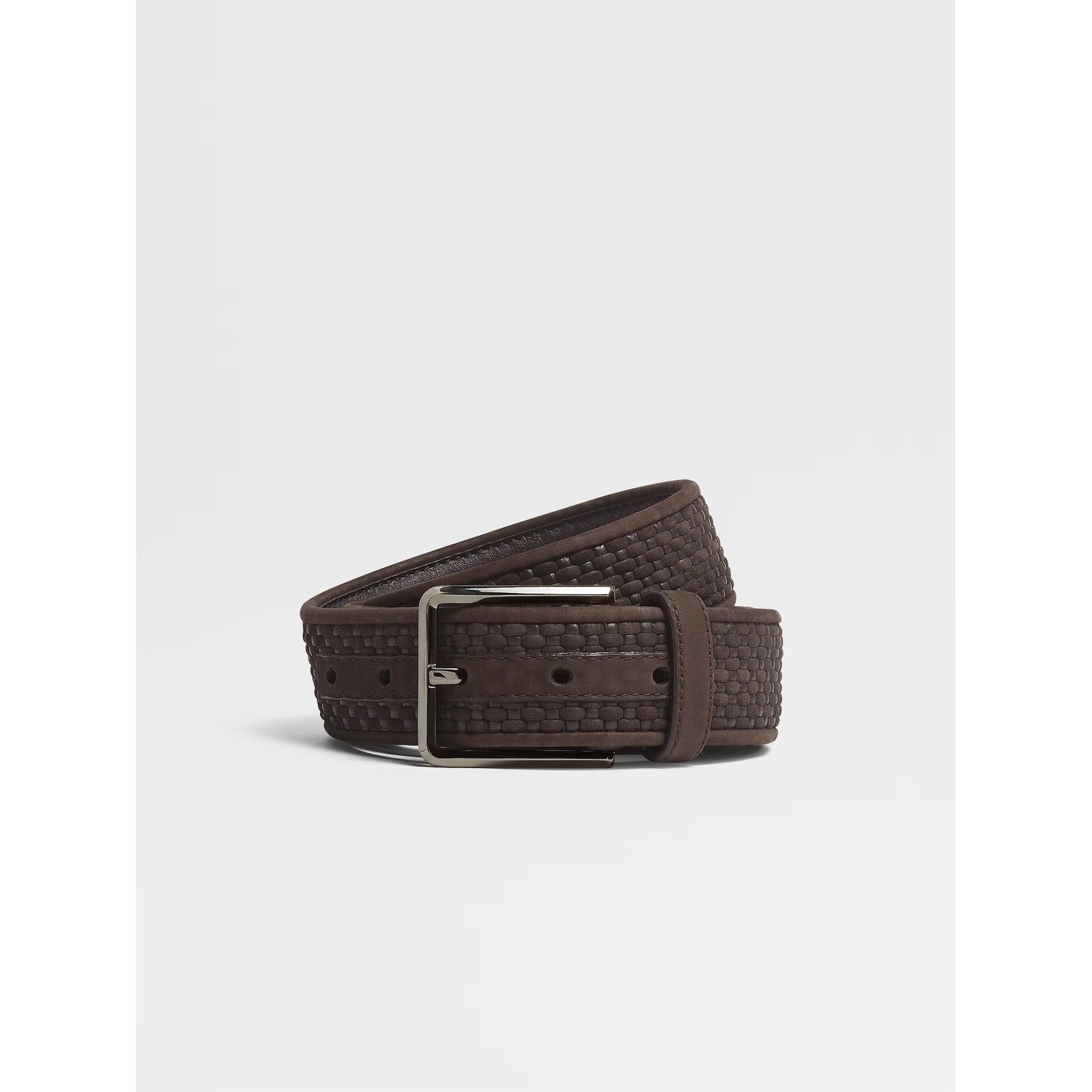 ZEGNA Dark Brown PELLETESSUTA™ Leather Belt