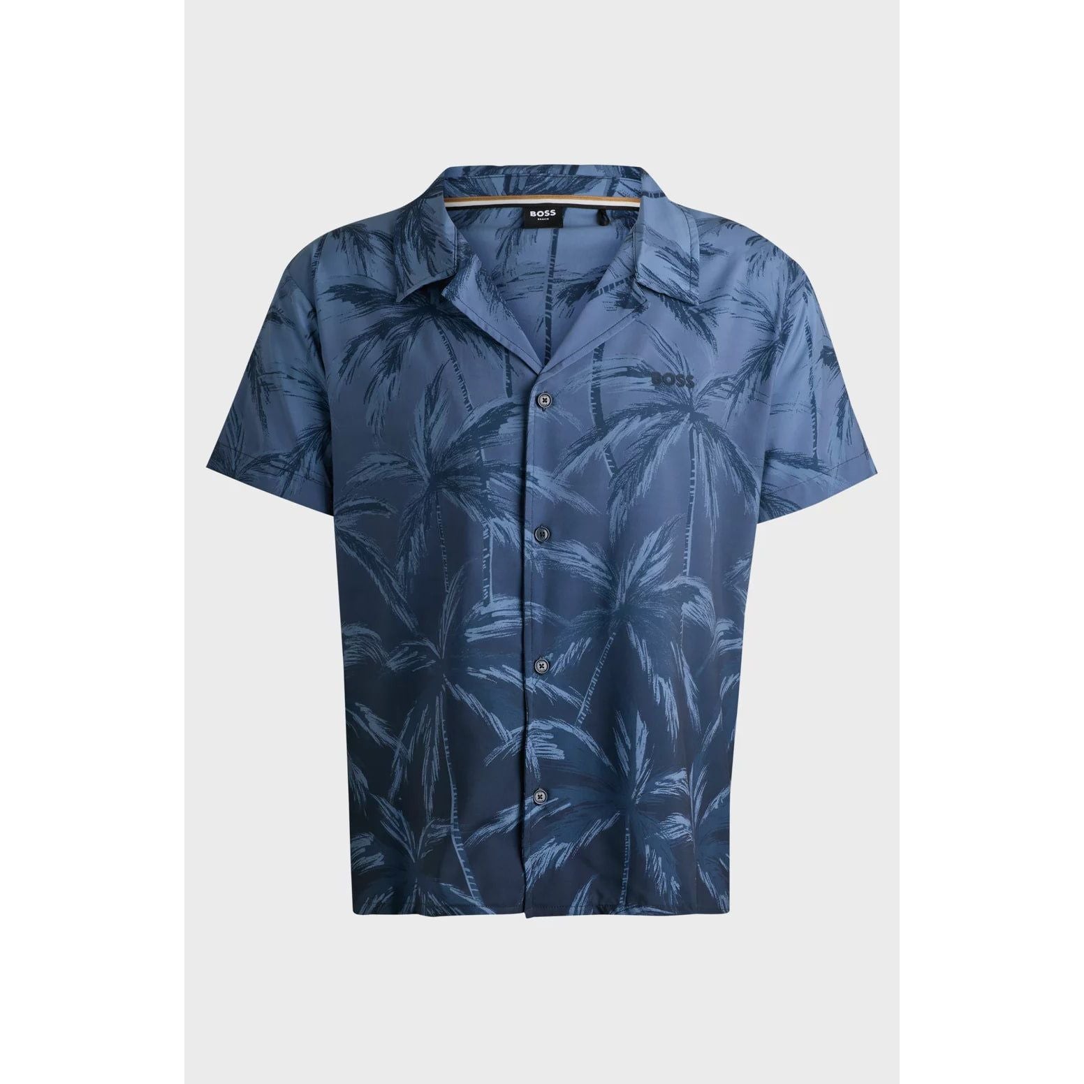 BOSS BEACH SHIRT IN QUICK-DRYING FABRIC WITH SEASONAL PRINT