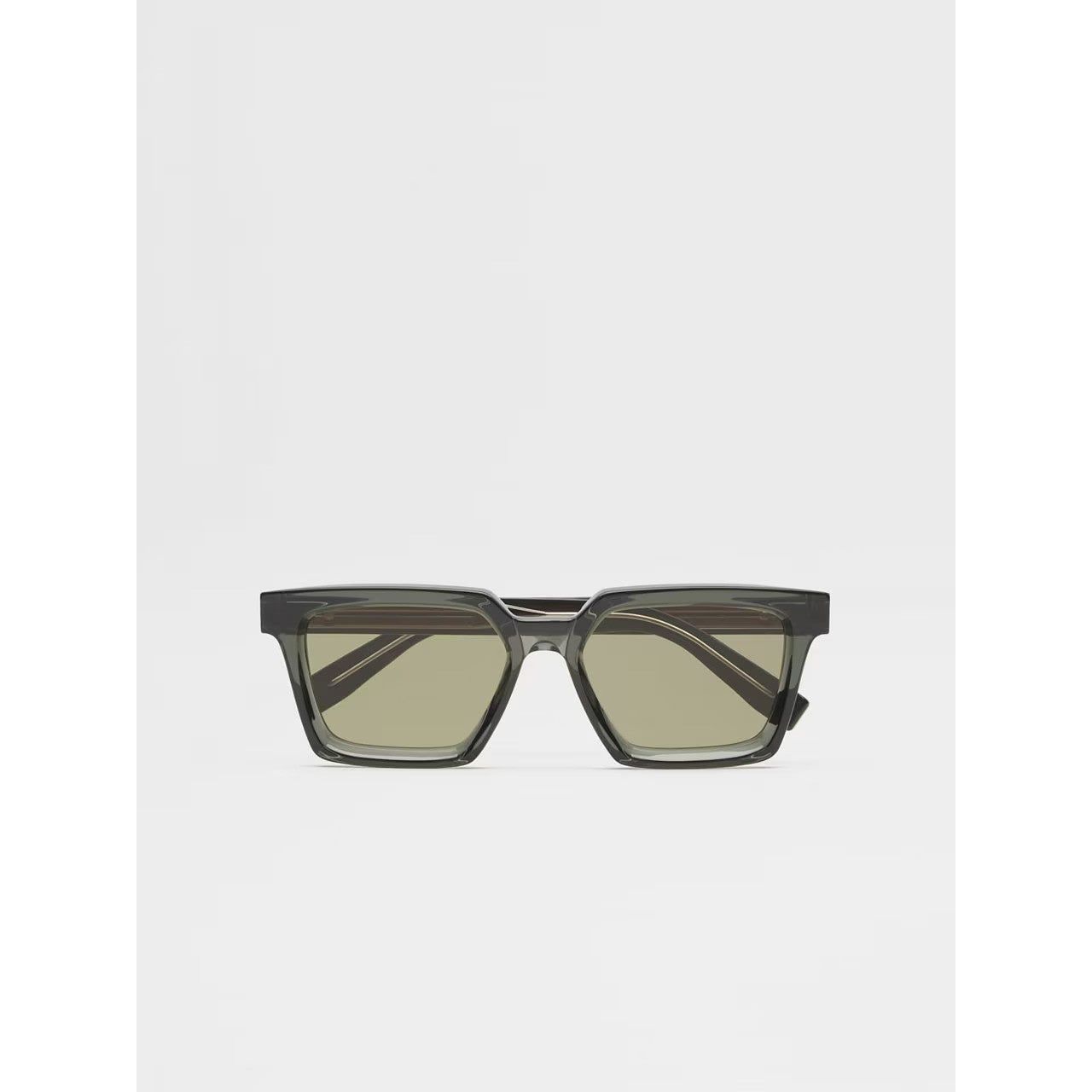 ZEGNA TRANSPARENT GREY ACETATE SUNGLASSES